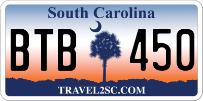 SC license plate BTB450