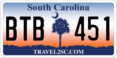 SC license plate BTB451