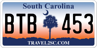SC license plate BTB453