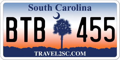 SC license plate BTB455