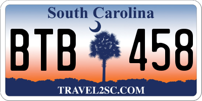 SC license plate BTB458