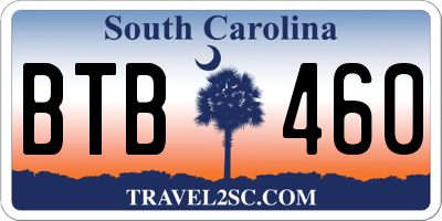SC license plate BTB460