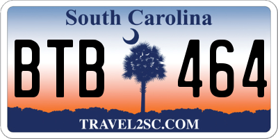 SC license plate BTB464