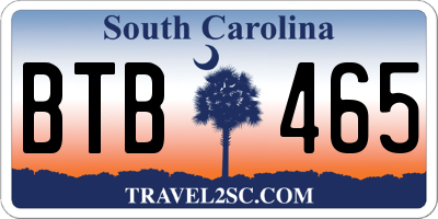SC license plate BTB465
