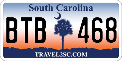 SC license plate BTB468