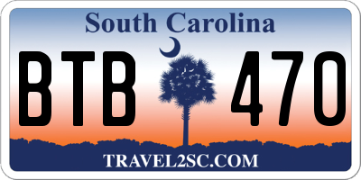 SC license plate BTB470