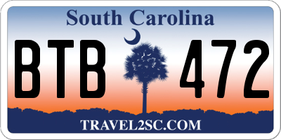 SC license plate BTB472