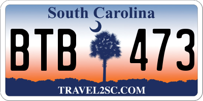 SC license plate BTB473