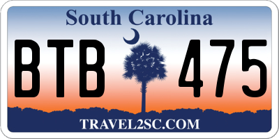 SC license plate BTB475