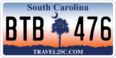 SC license plate BTB476