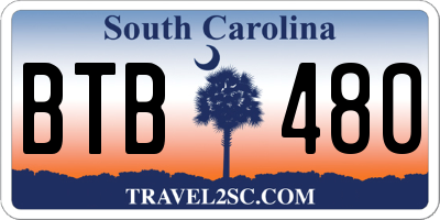 SC license plate BTB480
