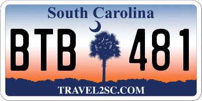 SC license plate BTB481