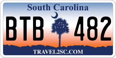 SC license plate BTB482
