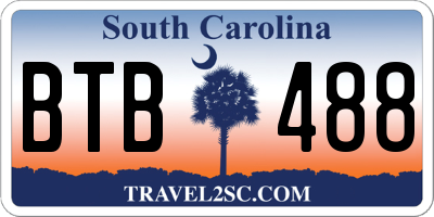 SC license plate BTB488