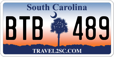 SC license plate BTB489
