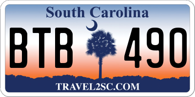 SC license plate BTB490