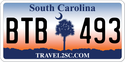 SC license plate BTB493