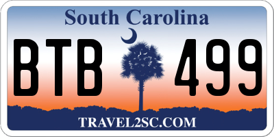 SC license plate BTB499