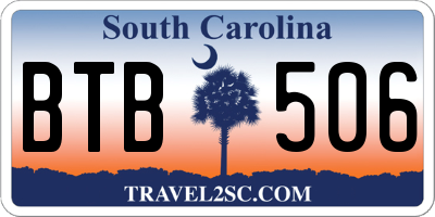 SC license plate BTB506