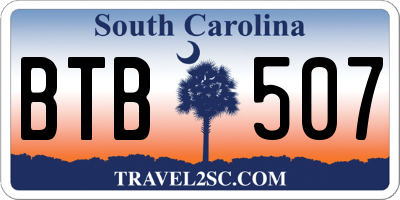 SC license plate BTB507
