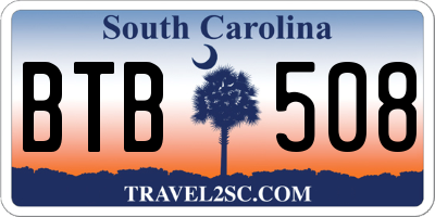 SC license plate BTB508