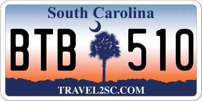 SC license plate BTB510