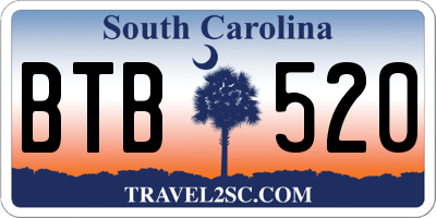 SC license plate BTB520