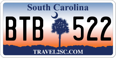 SC license plate BTB522