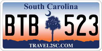 SC license plate BTB523