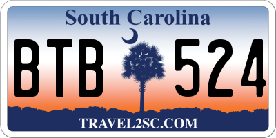 SC license plate BTB524