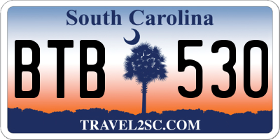 SC license plate BTB530