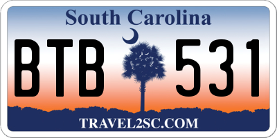 SC license plate BTB531