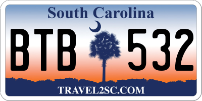 SC license plate BTB532