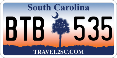 SC license plate BTB535