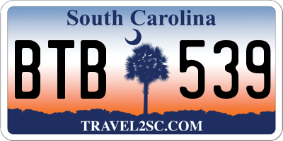 SC license plate BTB539