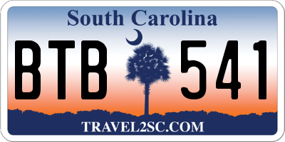 SC license plate BTB541