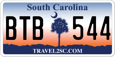 SC license plate BTB544