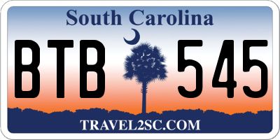 SC license plate BTB545