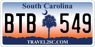 SC license plate BTB549