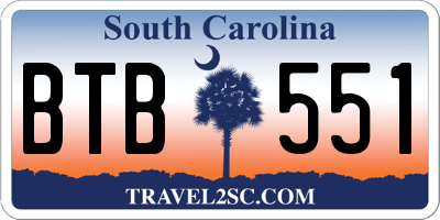 SC license plate BTB551