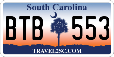 SC license plate BTB553