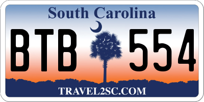SC license plate BTB554