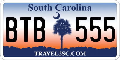 SC license plate BTB555