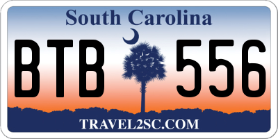 SC license plate BTB556