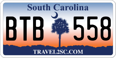 SC license plate BTB558