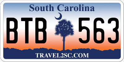 SC license plate BTB563