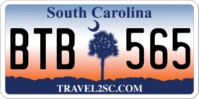 SC license plate BTB565