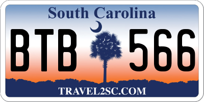 SC license plate BTB566