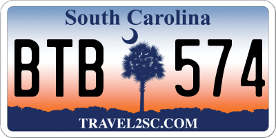 SC license plate BTB574