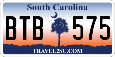 SC license plate BTB575